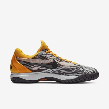 Nike Court Zoom Cage 3 - Tennissko - Platin/Orange/Hvide/Grå | DK-54366